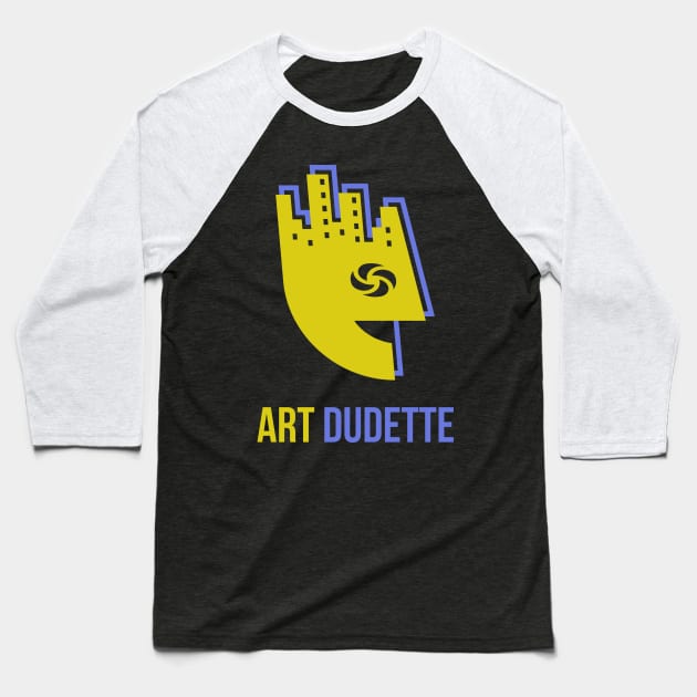 Art Dudette In Yellow And Blue Baseball T-Shirt by yourartdude